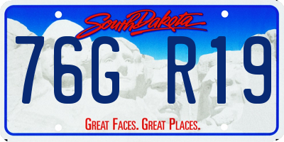 SD license plate 76GR19