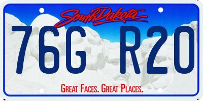 SD license plate 76GR20