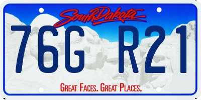 SD license plate 76GR21