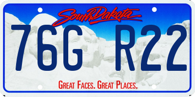 SD license plate 76GR22