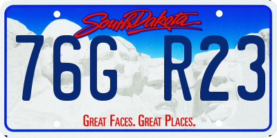 SD license plate 76GR23