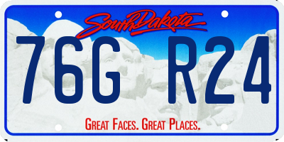 SD license plate 76GR24