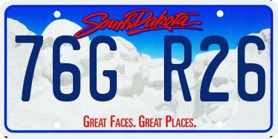 SD license plate 76GR26