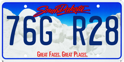 SD license plate 76GR28