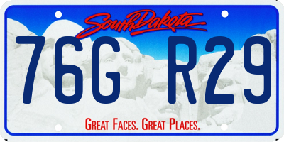 SD license plate 76GR29