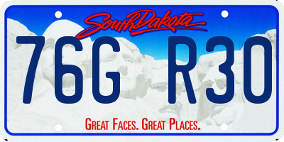 SD license plate 76GR30