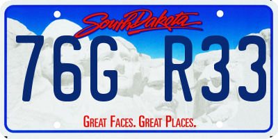 SD license plate 76GR33