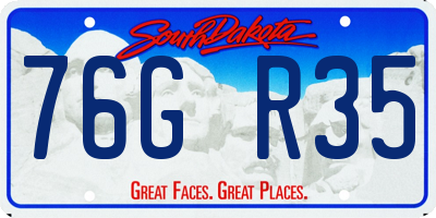 SD license plate 76GR35