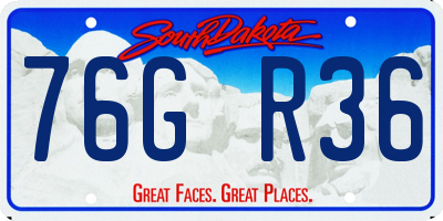 SD license plate 76GR36