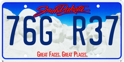 SD license plate 76GR37
