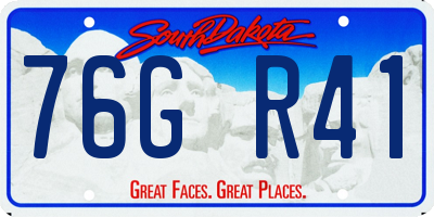 SD license plate 76GR41