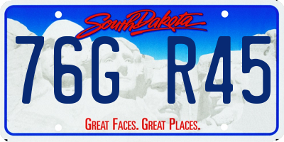 SD license plate 76GR45