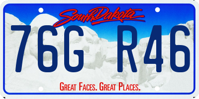 SD license plate 76GR46