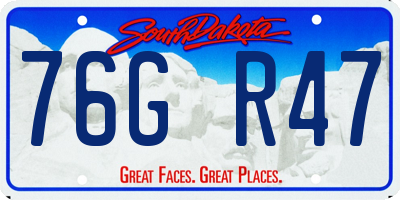 SD license plate 76GR47