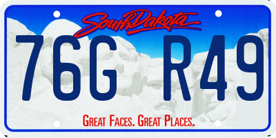 SD license plate 76GR49
