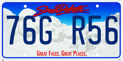 SD license plate 76GR56