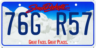 SD license plate 76GR57