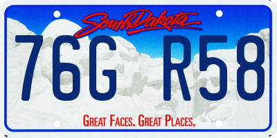 SD license plate 76GR58