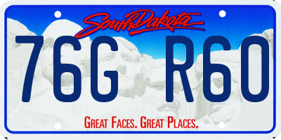 SD license plate 76GR60
