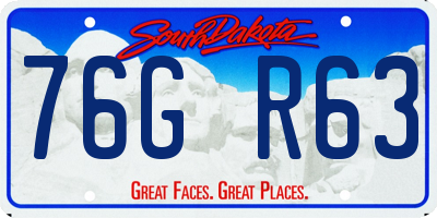 SD license plate 76GR63
