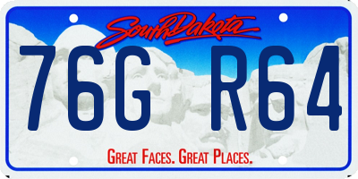 SD license plate 76GR64