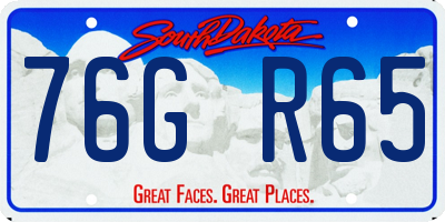 SD license plate 76GR65