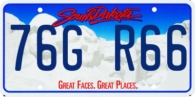 SD license plate 76GR66