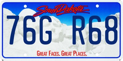 SD license plate 76GR68