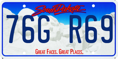 SD license plate 76GR69