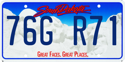 SD license plate 76GR71