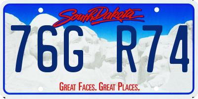 SD license plate 76GR74