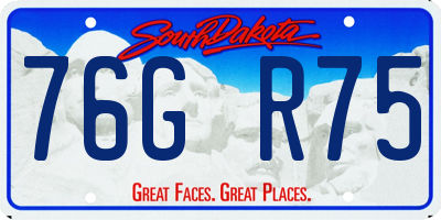 SD license plate 76GR75