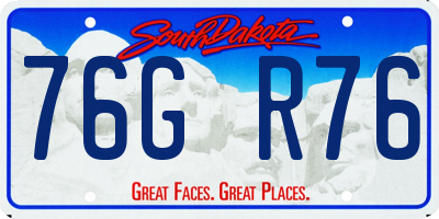 SD license plate 76GR76