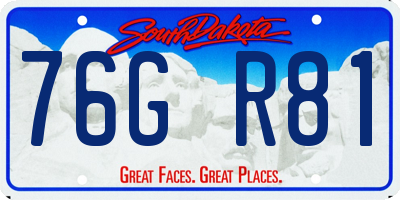 SD license plate 76GR81