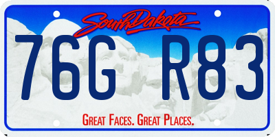 SD license plate 76GR83