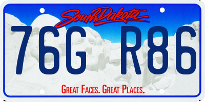 SD license plate 76GR86