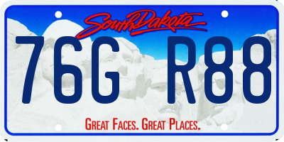 SD license plate 76GR88