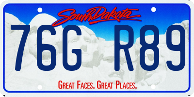 SD license plate 76GR89