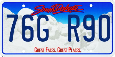 SD license plate 76GR90
