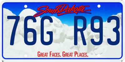 SD license plate 76GR93