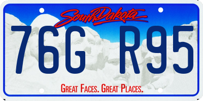SD license plate 76GR95