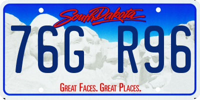 SD license plate 76GR96