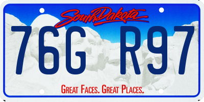 SD license plate 76GR97