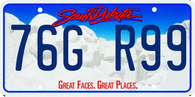 SD license plate 76GR99