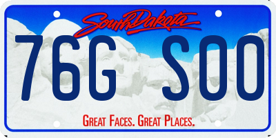 SD license plate 76GS00
