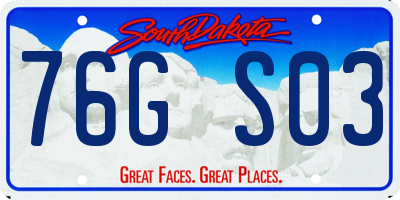 SD license plate 76GS03