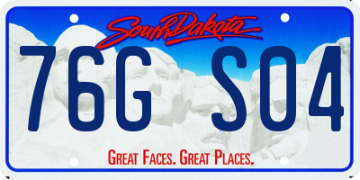 SD license plate 76GS04