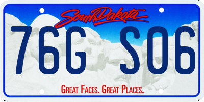 SD license plate 76GS06