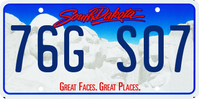 SD license plate 76GS07