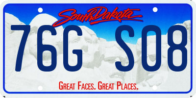 SD license plate 76GS08